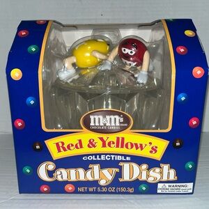 M&M's Red & Yellow's Collectible Plastic Candy Dish Only Division of Mars New